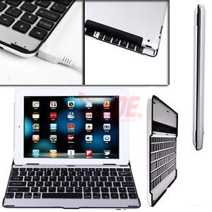iPad 2 2nd 3 4th Gen Aluminum Ultra Thin Bluetooth Wireless Keyboard Stand Case