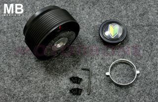 Mazda Miata 90 97 Hub Steering Wheel Beginner Badge Black Stitching 320mm