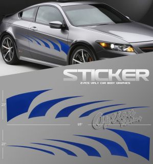 Car SUV Truck Boat Blue Tiger Claw Logo Style Vinyl Body Graphic 2pc Sticker Set