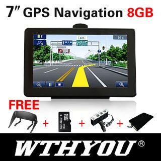 7" GPS HD Car Navigation System Bluetooth 8GB Memory