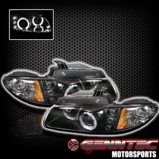 96 00 Dodge Caravan Halo Projector LED Headlights Black
