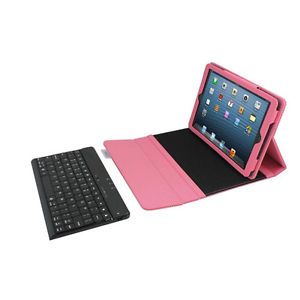New Apple iPad Mini Wireless Bluetooth Keyboard Case Folio Stand Pink 2COOL 2013