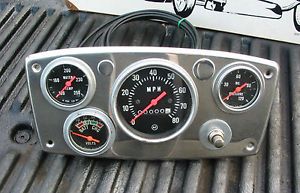 Vintage AC Speedometer Gauge Chrome Dash Panel Rat Hot Rod Gasser Stewart Warner