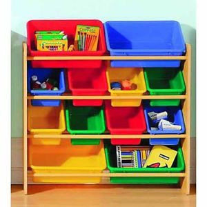 New Pastel Bins Boxes Baskets Toy Storage Bright Cubbies Bin Organizer Wood Unit