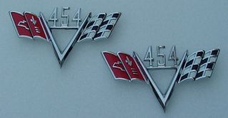 Chevy 454 Flag Emblems Impala Corvette Chevelle Nova
