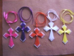 Handcrafted Plastic Canvas Ribbon Bible Book Mark Different Colors to Pick M1