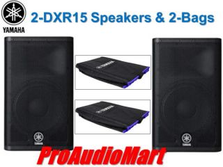 Yamaha DXR15 Powered Speakers 15" 2 Way Speaker Bags New  2pk