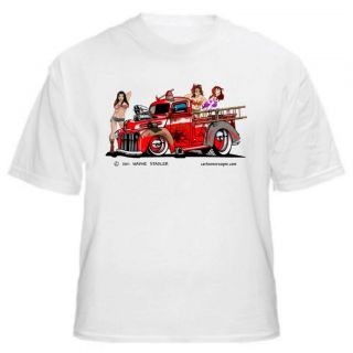Rat Rod Fire Truck Cartoon T Shirt Sizes Small Through 5XL