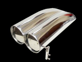 Shot Gun Polished Aluminum Smooth Race Hood Scoop Chevy Ford Dodge Air Cleaner