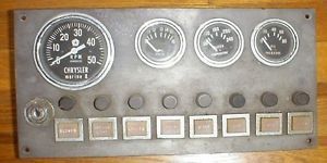 Stewart Warner Chrysler Marine Vintage Gauge Panel 8 Cyl Tachometer