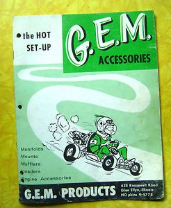 Vintage Go Kart Gem G E M Products Accessory Parts Catalog McCulloch Mac Engine