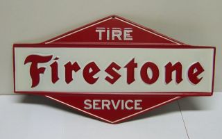 Firestone Tire Service Mechanic Garage Mancave Home Decor Heavy Guage Metal Sign