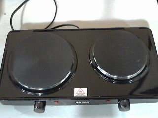Aroma AHP312 14" Electric Double Burner Cooktop Hot Plate Missing Leg Manual 021241813129