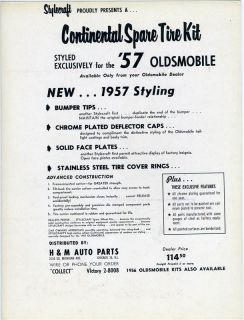 1957 Olsmobile Continental Spare Tire Kit Ad Flyer