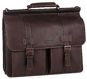 Kenneth Cole Briefcase Leather Mind Your Own Business Laptop Business Case Brown