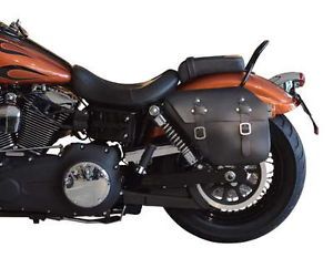 Leather Saddlebag Harley Davidson Dyna Sport Super Glide Fat Bob Street Bob