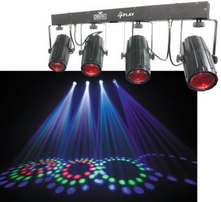 4Play Moonflower LED Color Bar Chauvet DJ Light DMX Cables Tripod Stand Package