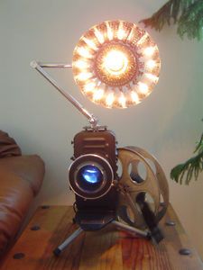 Antique Repurposed Camera Lamp Industrial Machine Age Steampunk Light Lighting