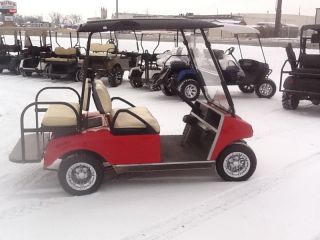 Club Car Golf Cart New Batteries New Red Body New Black Top 48 Volt New Rims