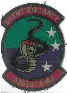USAF Air Force 325th EMS Silent Vigilance Patch x1 Equipment Maintenance Sqdn