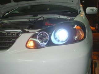 Corolla 2001 2007 Altis Angel Eye Projector Headlight Black for Toyota