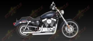 04 13 Harley Davidson Sportster XL Vance Hines Chrome Straightshots Exhaust