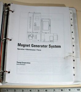 Young Corp Operation Maintenance Parts Manual 25 KW Magnet Generator Syste