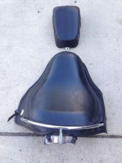 Harley Davidson FLSTN Softail Deluxe Solo Seat with Chrome Rail Passenger Seat