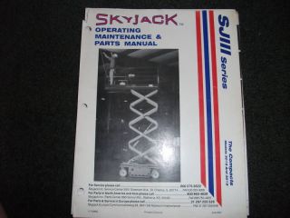 Skyjack Sjiii 3015 3219 Operating Maintenance Parts Manual