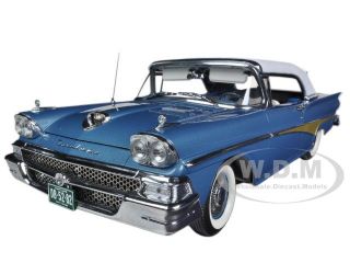 1958 Ford Fairlane 500 Closed Convertible Blue White 1 18 by Sunstar 5282