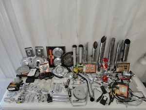 Huge Lot of Miscellaneous Harley Davidson Parts Chrome Accessories Exhaust Etc
