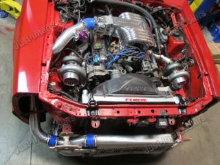 79 93 Fox Body Ford Mustang V8 5 0 Fmic Twin Turbo Intercooler Kit w BOV GT35