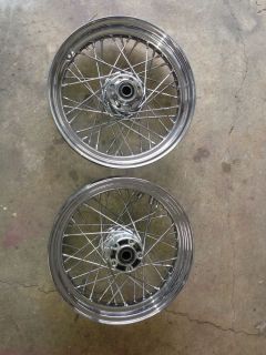 Harley Softail Touring 16x3 Wheels Wheelset Spoked Spoke Chrome Great Condition