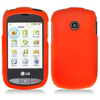 Orange Rubberized Hard Case Cover for Tracfone LG 800G Net10 Phone Accessory