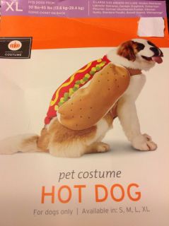 Cute Extra Large Halloween Costume Hot Dog Pet Costume 30–65 Pounds Dog Costume