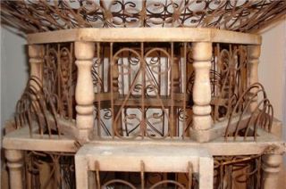 Antique Victorian Style Wood Metal Bird Cage