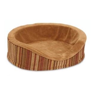 Petmate Microban Antimicrobial Deluxe Oval Dog Cat Pet Bed Striped Chenille