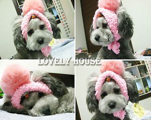 Big Ball Pet Hat Dogs Cats Costume Hat Funny Knitted Cap Multicolor Size XS XL