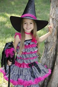 Boutique Pageant Girls Witch Halloween Costume Pink Pettiskirt Size 5yr 6yr