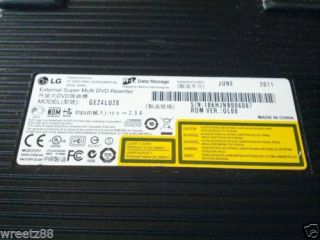 LG GE24LU20 Super Speed USB 24x DVD 48x CD External Drive Reader Lightscribe