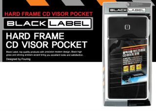 Black Label Hard Frame CD DVD Pocket Car Auto Sun Visor CD Card Ticket Holder