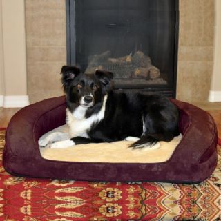 KH Mfg Deluxe Orthopedic Bolster Sleeper Purple Paw Pet Dog Bed XL Extra Large