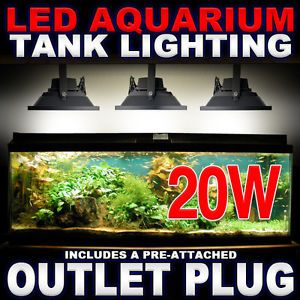 20W LED Aquarium Flood Light Cool White High Power Fish Tank Lighting Reef Plant