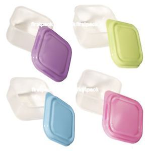 Set of 6 Small Mini Plastic Container Boxes Lid Kitchen Storage Pack Food Herbs
