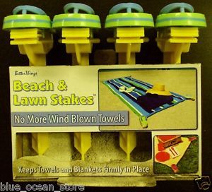 Picnic Beach Lawn Stakes Hold Towel Blanket Firmly on Sand Ground Yard Clips Set