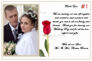 Personalized Wedding Photo Thank You Cards 25 Each Custom Made with Your Photo