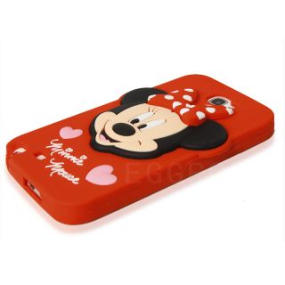 Mickey Minnie Mouse Silicone Case Cover for Samsung Galaxy NOTE2 II N7100 Red