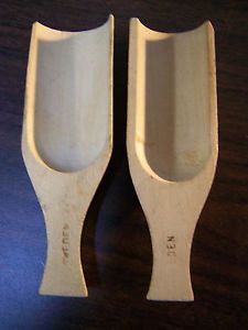 Set of 2 Vintage Small Wooden Scoop Spoon Made in Sweden