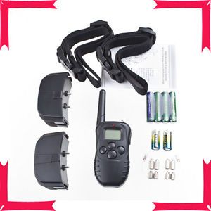 Electric Remote Training Dog LCD Shock Control Collar for 2 Dogs Pet Anti Bark 1