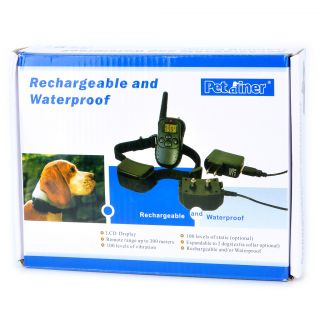 Rechargeable LCD 100LV Level Shock Vibra Remote 1 Dog Training Collar